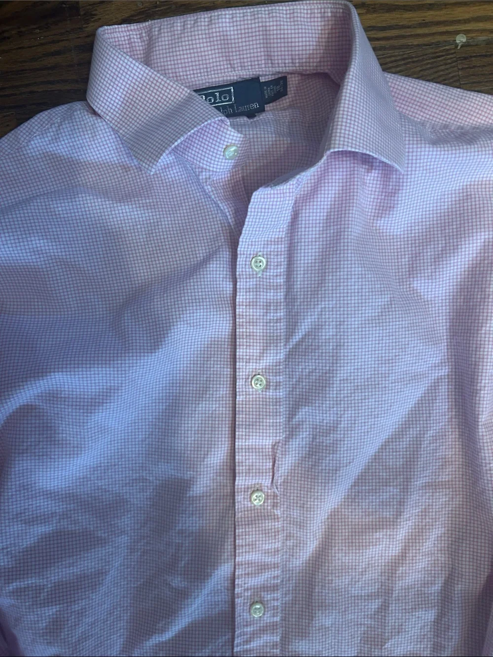 Polo by Ralph Lauren Men’s Pink Micro-Check Dress Shirt